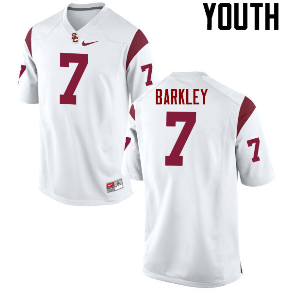 Youth #7 Matt Barkley USC Trojans College Football Jerseys-White - Click Image to Close